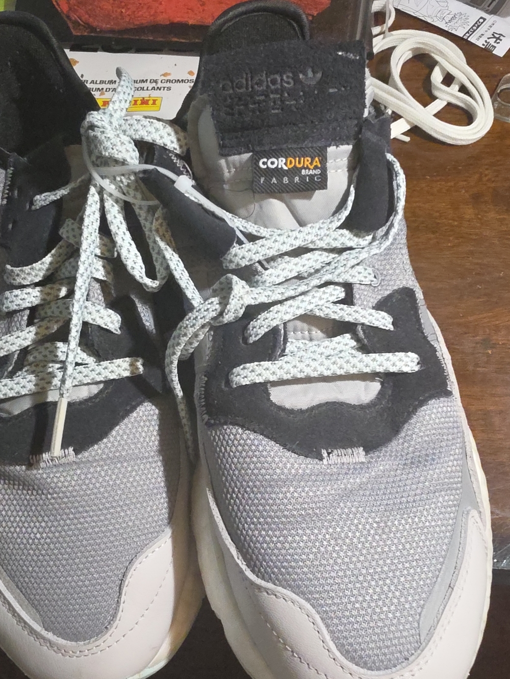 adidas Kids Gray and Black Cordura Fabric Sneakers